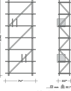 Wandkast KiloMeter hoog Softgrey