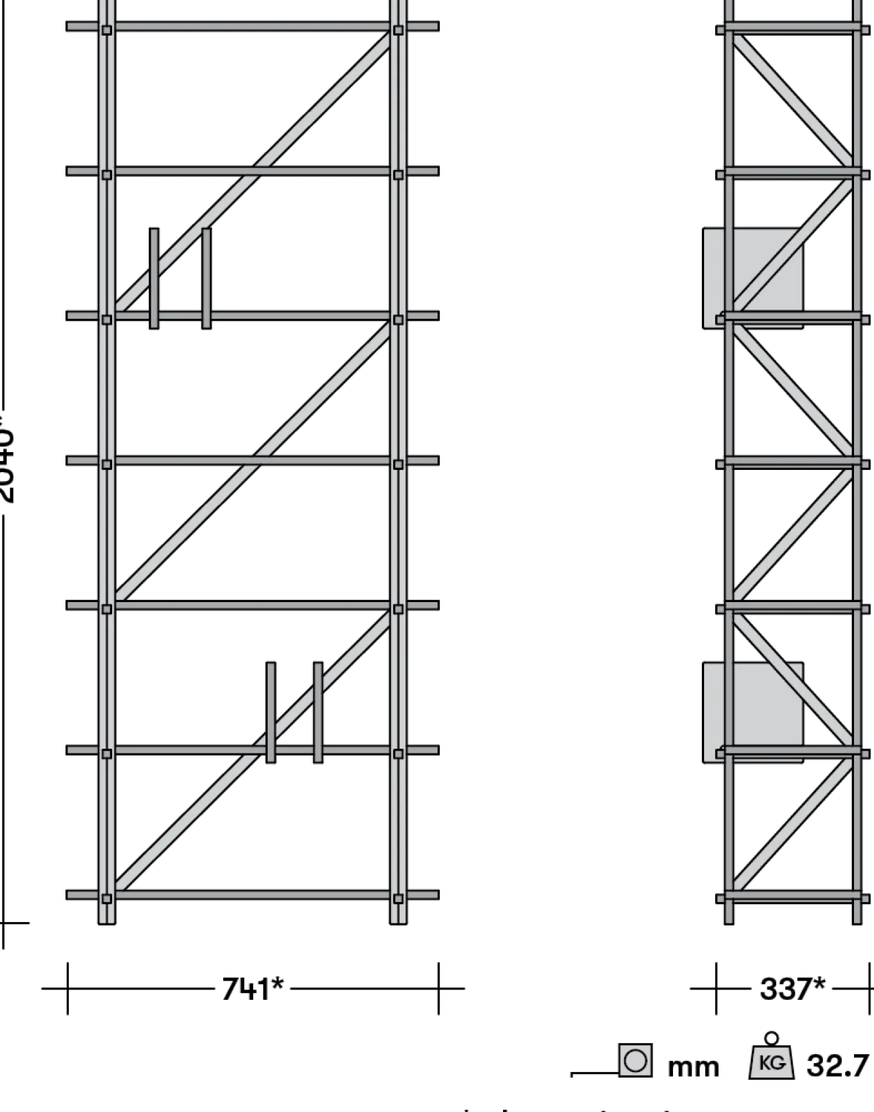 Wandkast KiloMeter hoog Sunflower