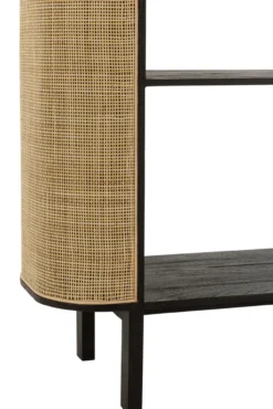 Wandkast Molly exotisch hout/rotan zwart