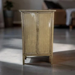 Wandkast olijfgroen/bruin lak uniek