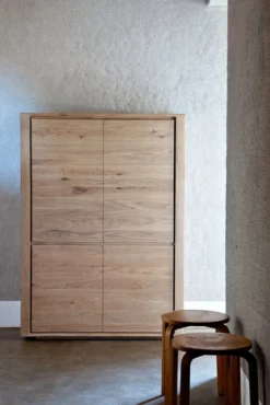 Wandkast Shadow - eiken geolied - 115x45x160