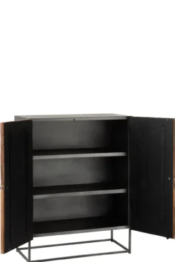 Wandkast Shanil 2 deuren bruin/grijs