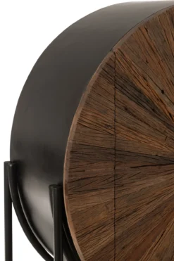 Wandkast Shanil Rond bruin/zwart