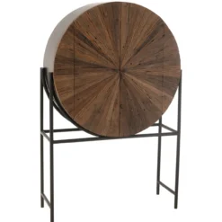 Wandkast Shanil Rond bruin/zwart