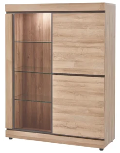 Wandkast Talenso - Met vitrine en verlichting 130 x 171 x 59 cm