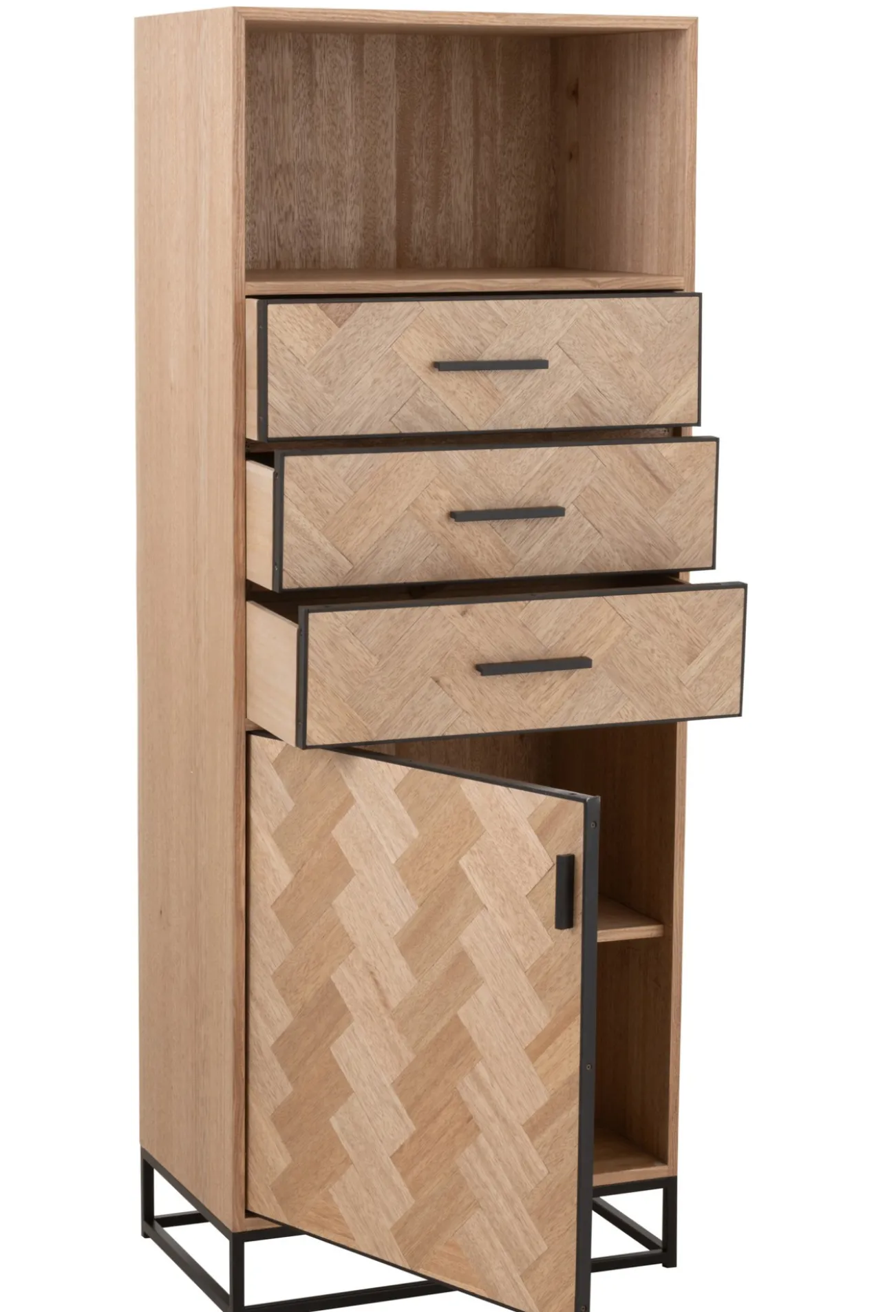Wandkast Zigzag hout/metaal Naturel
