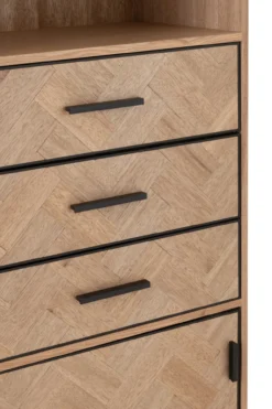 Wandkast Zigzag hout/metaal Naturel