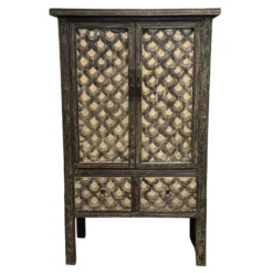 Wandkast zwart/beige