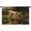 Wandkleed Koe aan de waterkant 180 x 120 cm