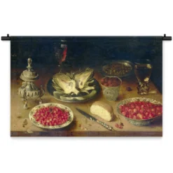 Wandkleed Stilleven eten en drinken 180 x 120 cm