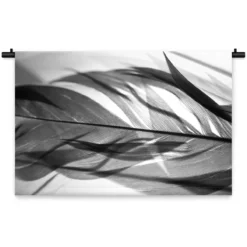 Wandkleed Veer zwart wit 180x120 cm