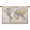 Wandkleed Wereldkaart met landen 180 x 120 cm