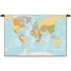 Wandkleed Wereldkaart modern 120 x 80 cm