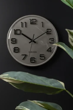 Wandklok 3D nummers Wandklok 3D Numbers silverpainted