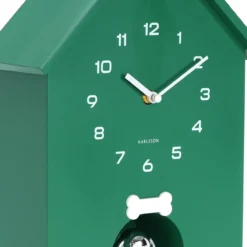 Wandklok Dog House Retro groen