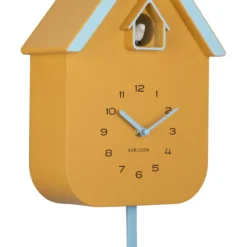 Wandklok Dupla Color Koekoek Mango Geel