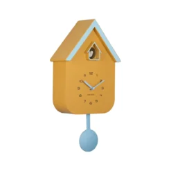 Wandklok Dupla Color Koekoek Mango Geel