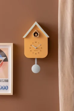 Wandklok Dupla Color Koekoek Mango Geel