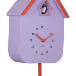 Wandklok Dupla Color Koekoek Paars Oranje