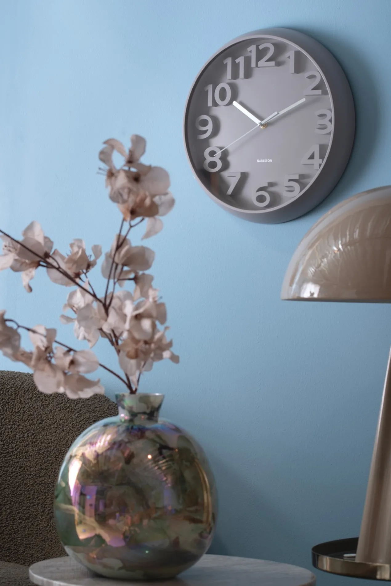 Wandklok Elevated Classic Numbers - Zwart