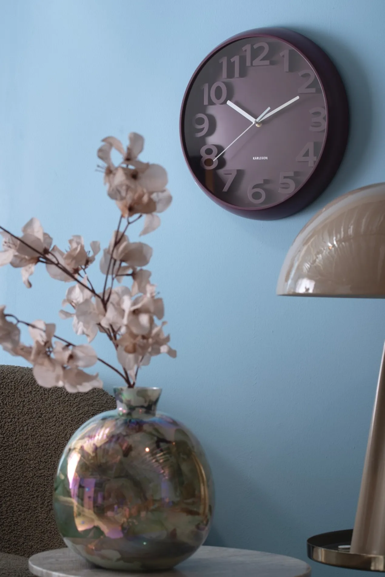 Wandklok Elevated Classic Numbers - Zwart