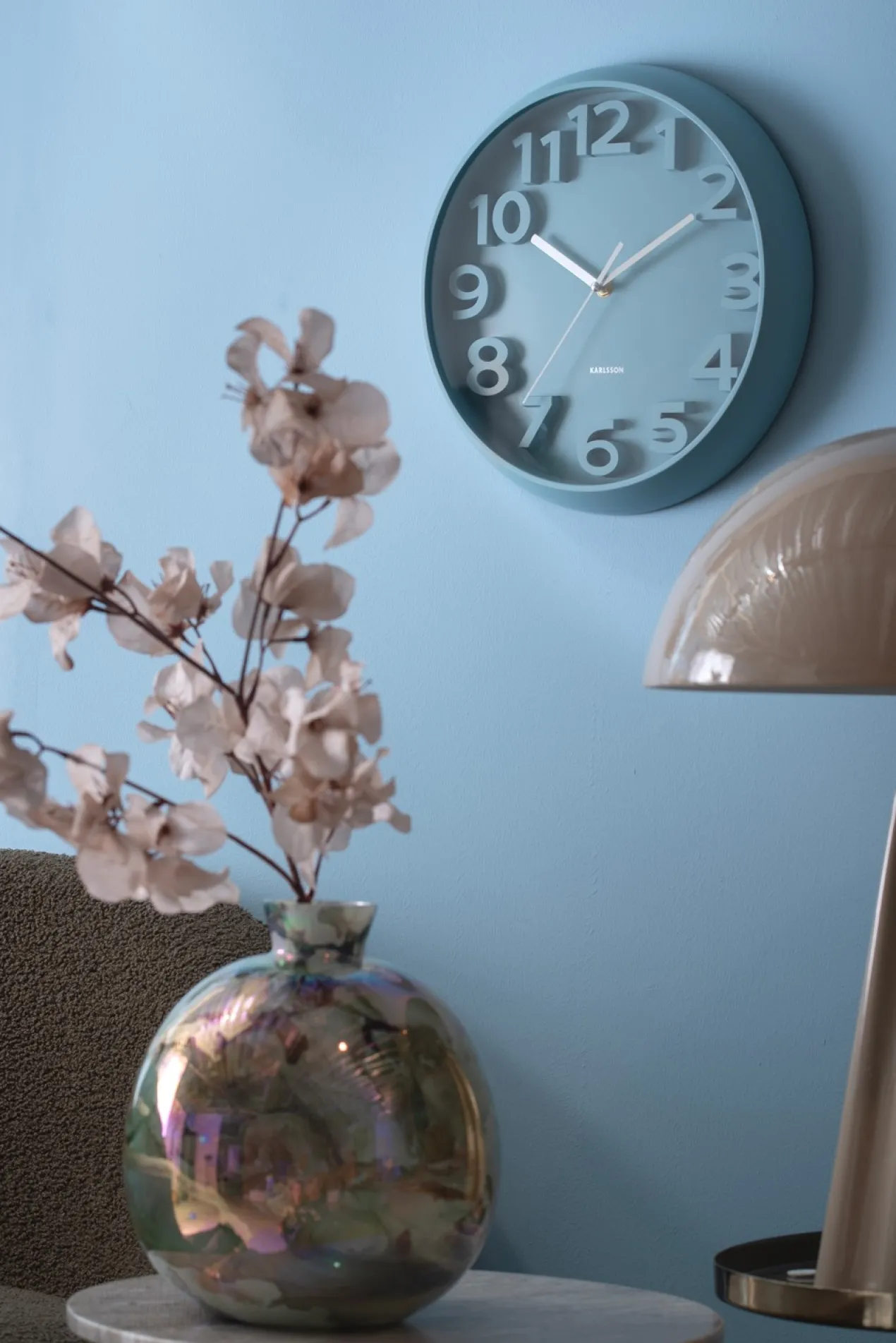 Wandklok Elevated Classic Numbers - Zwart