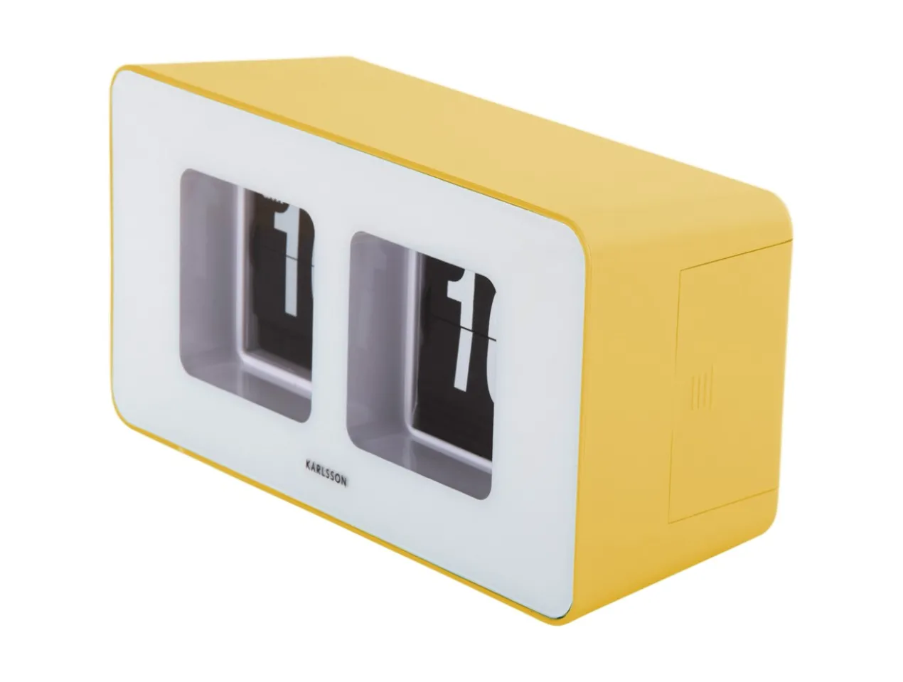 Wandklok Funky Flip - Heldergeel