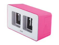 Wandklok Funky Flip - Helderroze