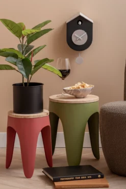 Wandklok Grato Cuckoo - geel