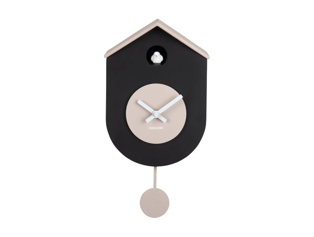 Wandklok Grato Cuckoo - Zwart & warmgrijs