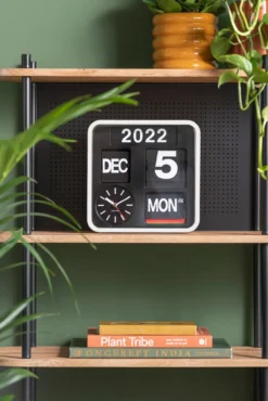Wandklok Mini Flip - Geel