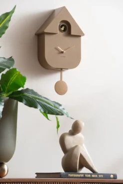Wandklok Modern Cuckoo Oro Mokkabruin