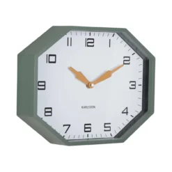 Wandklok Modern Factory Octagon Jungle groen