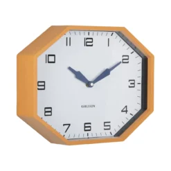 Wandklok Modern Factory Octagon Oker geel