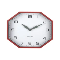 Wandklok Modern Factory Octagon Rode oker
