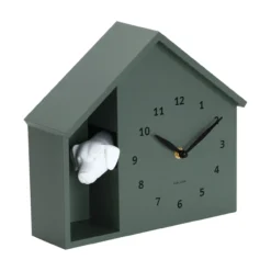 Wandklok Peeking Doggy Jungle groen