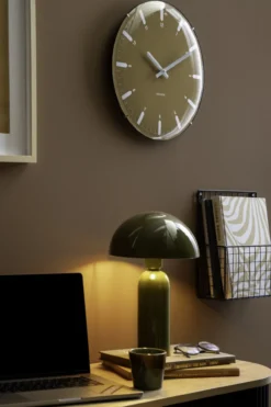 Wandklok Realista Dome Okergeel