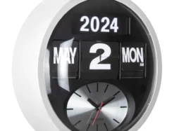 Wandklok Round Flip - Wit
