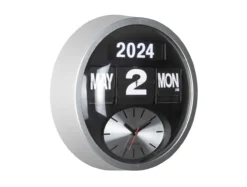 Wandklok Round Flip - Zilver