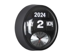 Wandklok Round Flip - Zwart