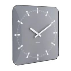 Wandklok Sucinto Dome Square Lichtgrijs