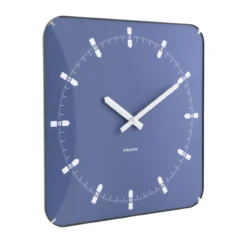 Wandklok Sucinto Dome Square Navy blauw
