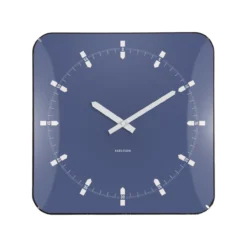 Wandklok Sucinto Dome Square Navy blauw