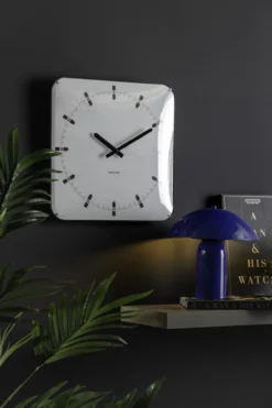 Wandklok Sucinto Dome Square Wit