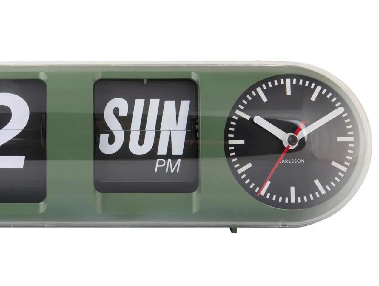 Wandklok Tube Flip - Jungle groen