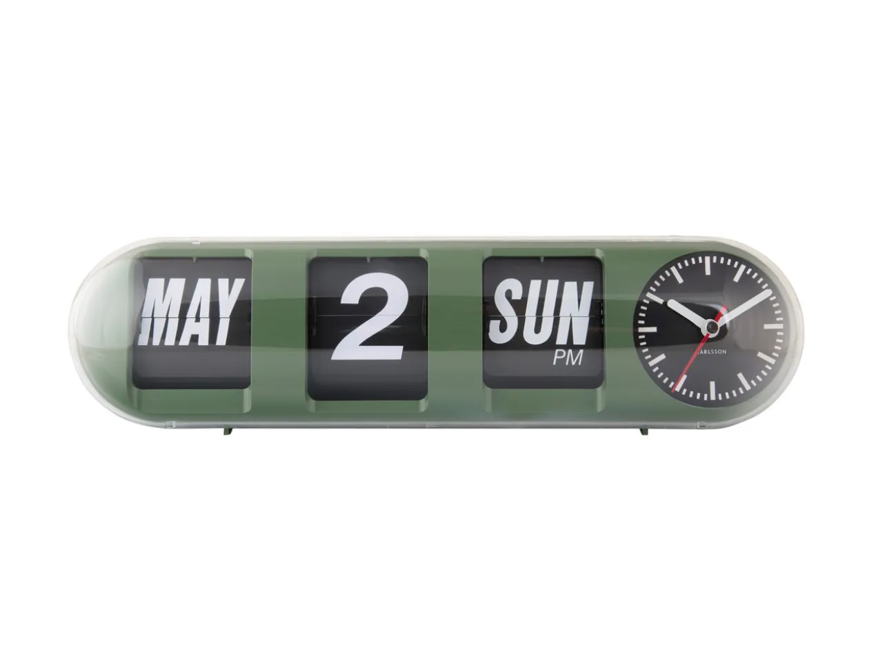Wandklok Tube Flip - Jungle groen