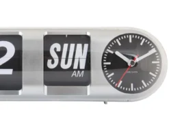 Wandklok Tube Flip - Zilver