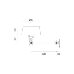 Wandlamp Bolt underfit cord ash grey