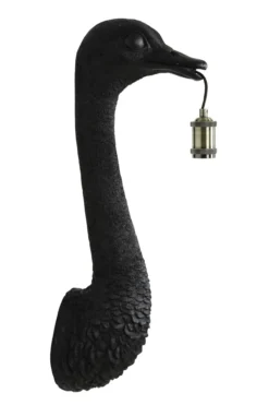 Wandlamp Ostrich mat zwart