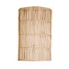 Wandlamp van gelakte rotan schil 26x40 cm